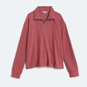 Dusty Pink Nine Britton Knit Quarter Zip Sweater